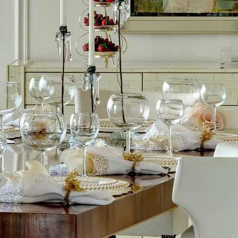 Detail of the dining room at Wilmette Residence, Wilmette, Illinois, interior design by Paul Lauren Designs