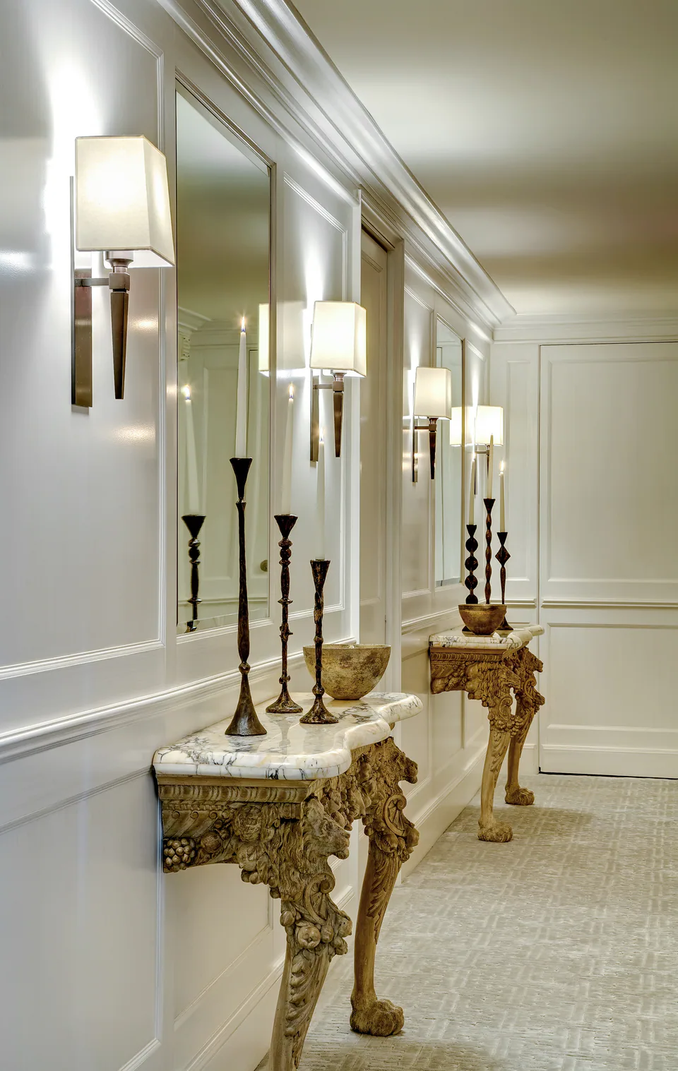 Hallway at Wilmette Residence, Wilmette, Illinois, interior design by Paul Lauren Designs