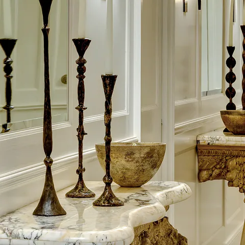 Detail of the hallway at Wilmette Residence, Wilmette, Illinois, interior design by Paul Lauren Designs